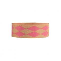 Harlequin pink/cream - 7/8" - by the yard