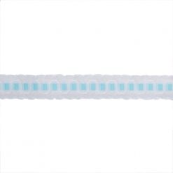 Faux lace blue on white - 5/8" - by the yard