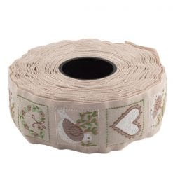 Dove Heart - neutral - 1-1/4" - by the yard