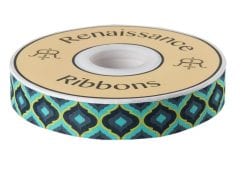 Turquoise and Green Lantern Ribbon by Tula Pink - 7/8" -by the yard