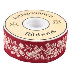 Birds Pearl on Red - 2" - French General - by the yard