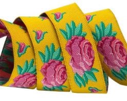 Spanish Rose on Yellow - Kaffe Fassett - 5/8" -by the yard