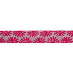 Gerbera Hot Pink on Silver - 7/8" - Kaffe Fassett - by the yard