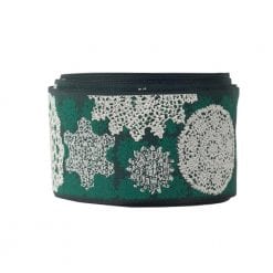 Lace doilies on green - LFNT - 1-1/2"- by the yard