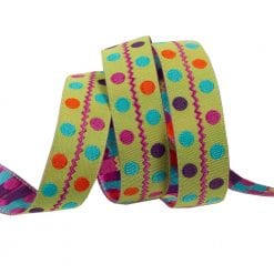 Green multi dots - Sue Spargo - 5/8" - by the yard