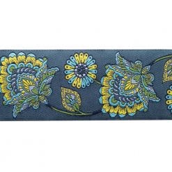 Jacobean flower indigo - Tula Pink - 2" - by the yard