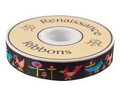 Birds & Flowers - 7/8" - Zecca - by the yard